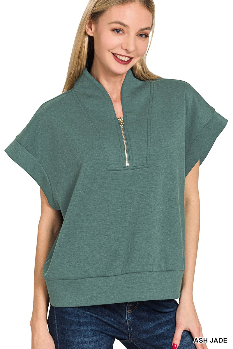 ASH JADE SCUBA HIGH NECK HALF ZIP VEST