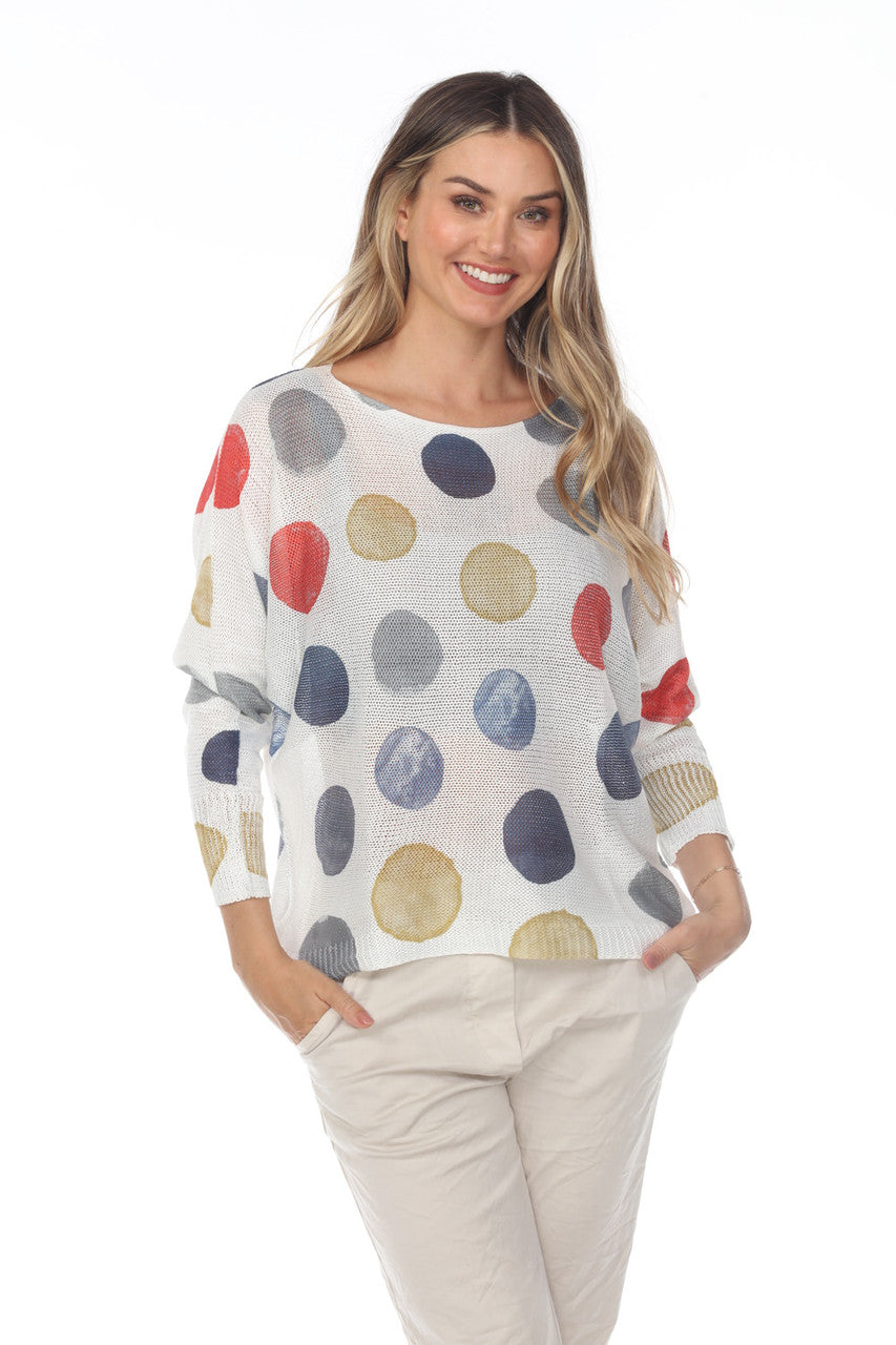 Polka Dot Scoop Neck Top