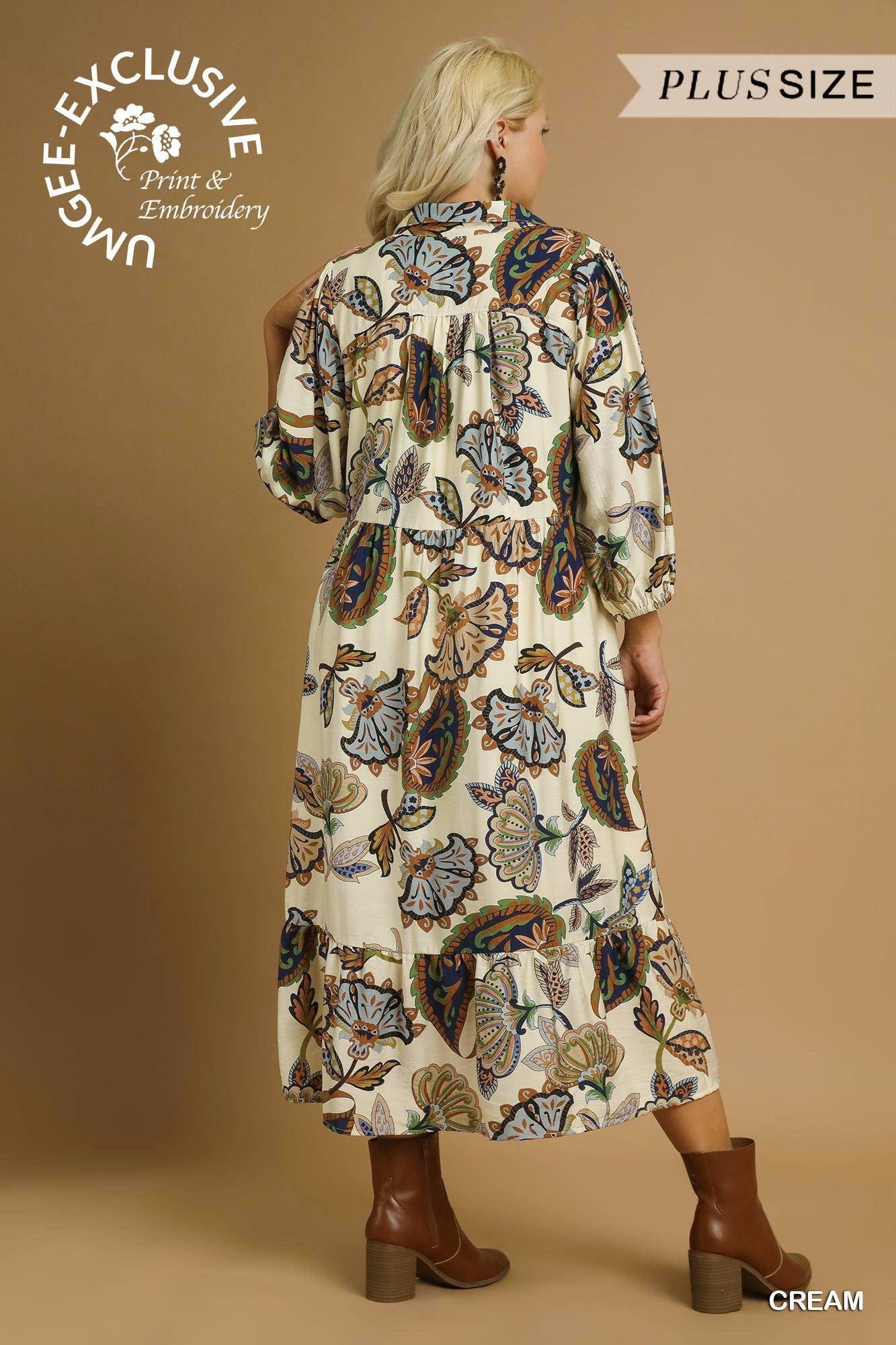 Boho Paisley Tiered Midi Dress