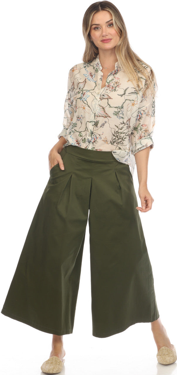 Olive Extra Wide Leg Pants