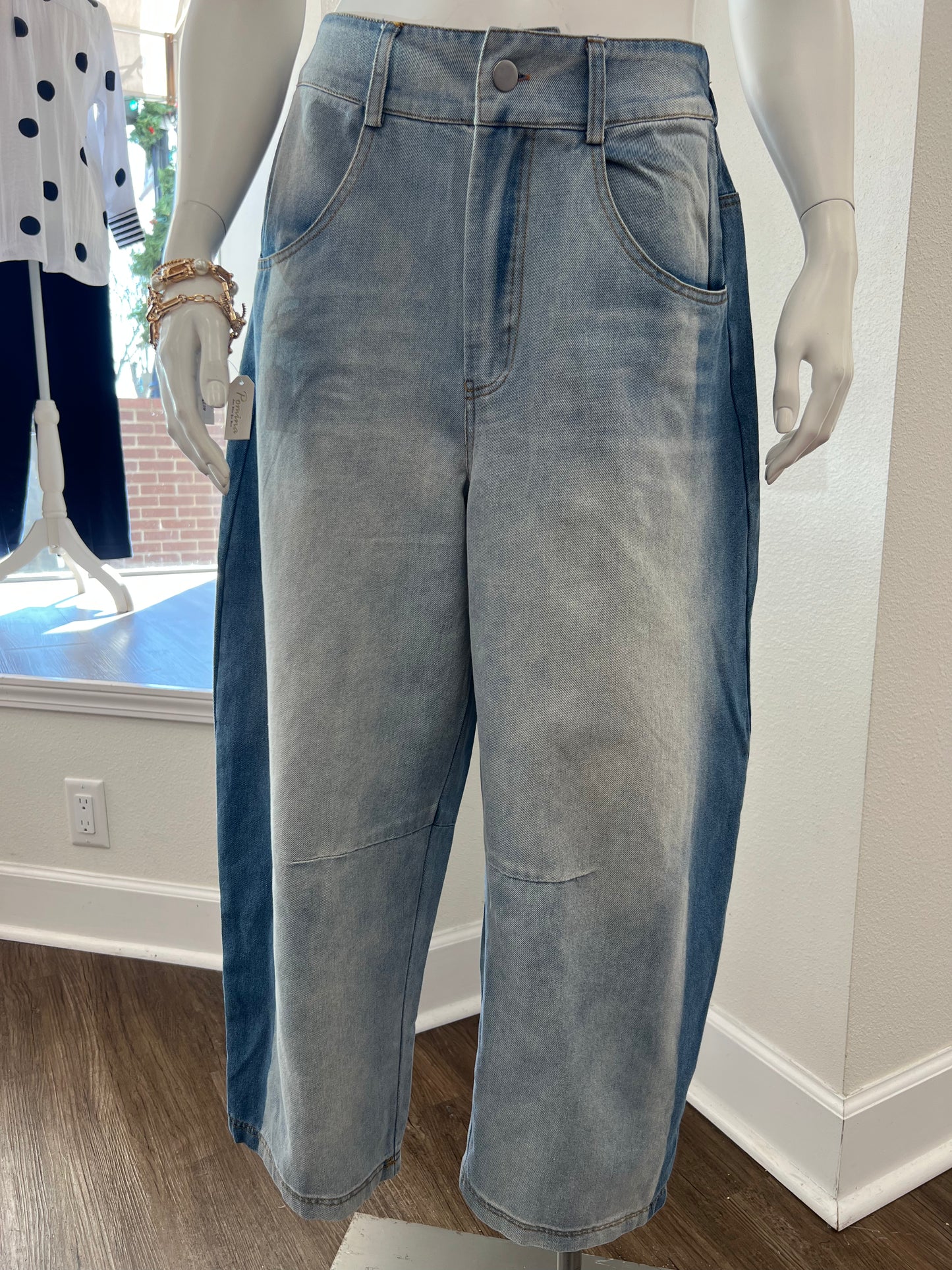 Two-Tone Bubble Jeans