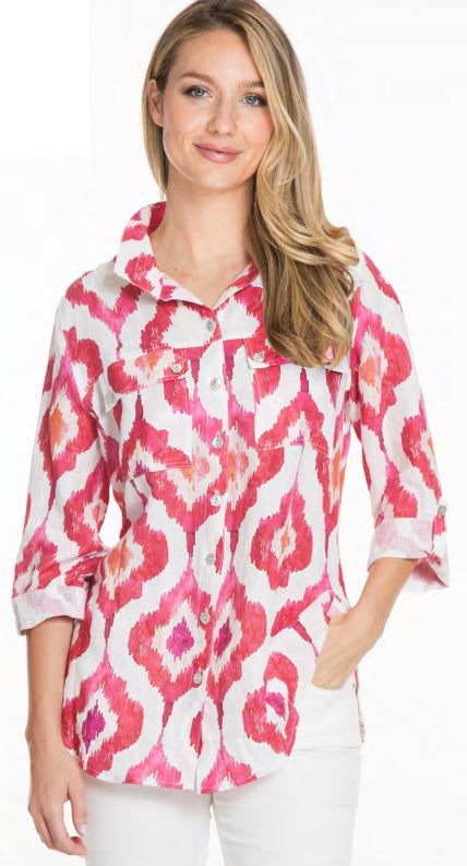 Pinky Orange Abstract Print Tunic