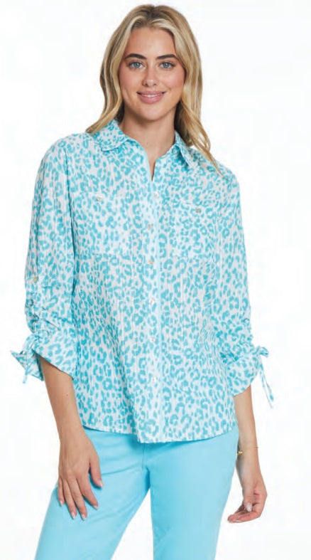 Turq Leopard Print Tunic