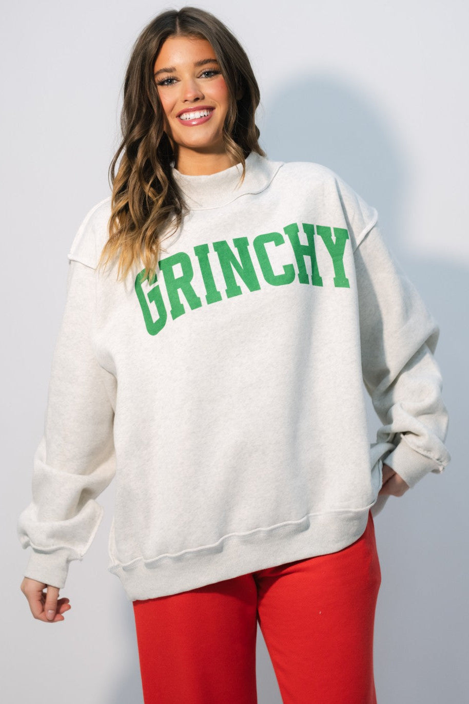 Grinchy Mock Neck Sweatshirt