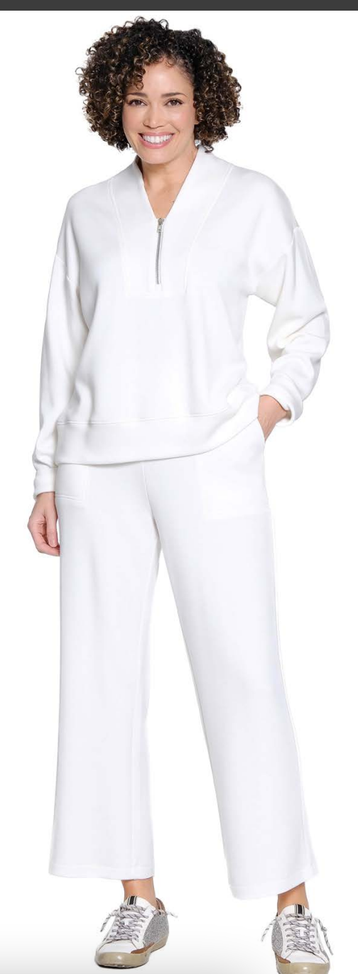 OFF WHITE WIDE LEG PULL ON PANTS