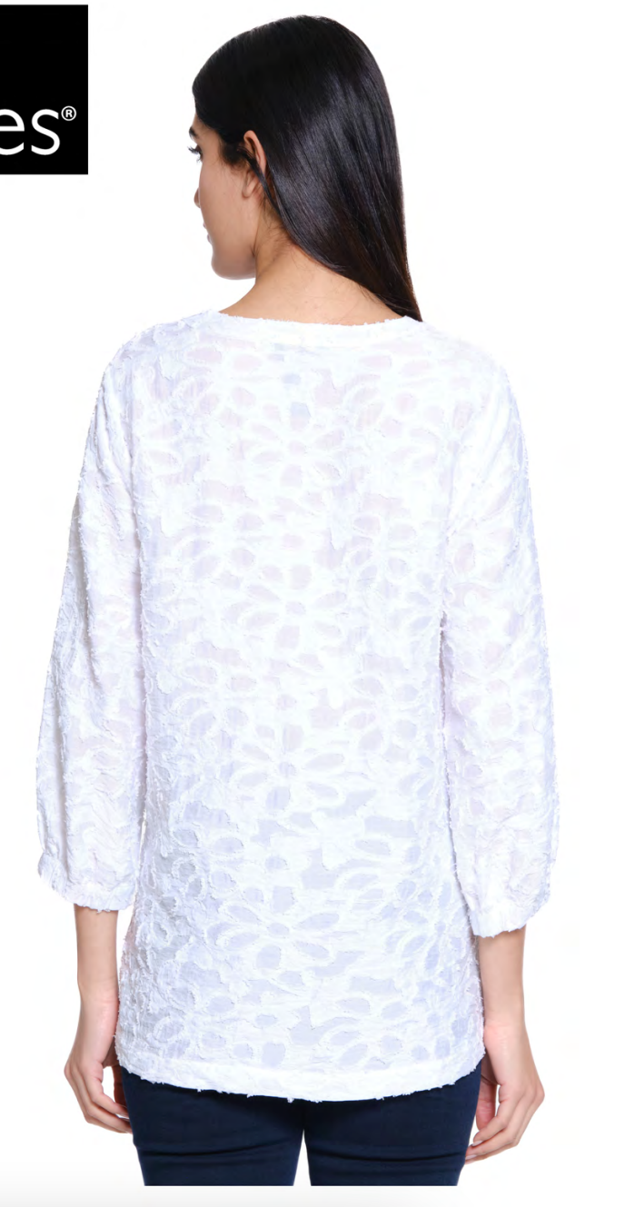 White Woven Jaquard Tunic