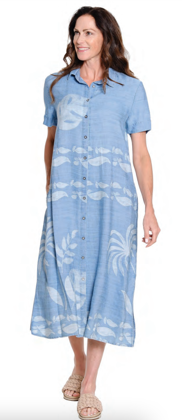 Chambray Button Up Shirt Dress