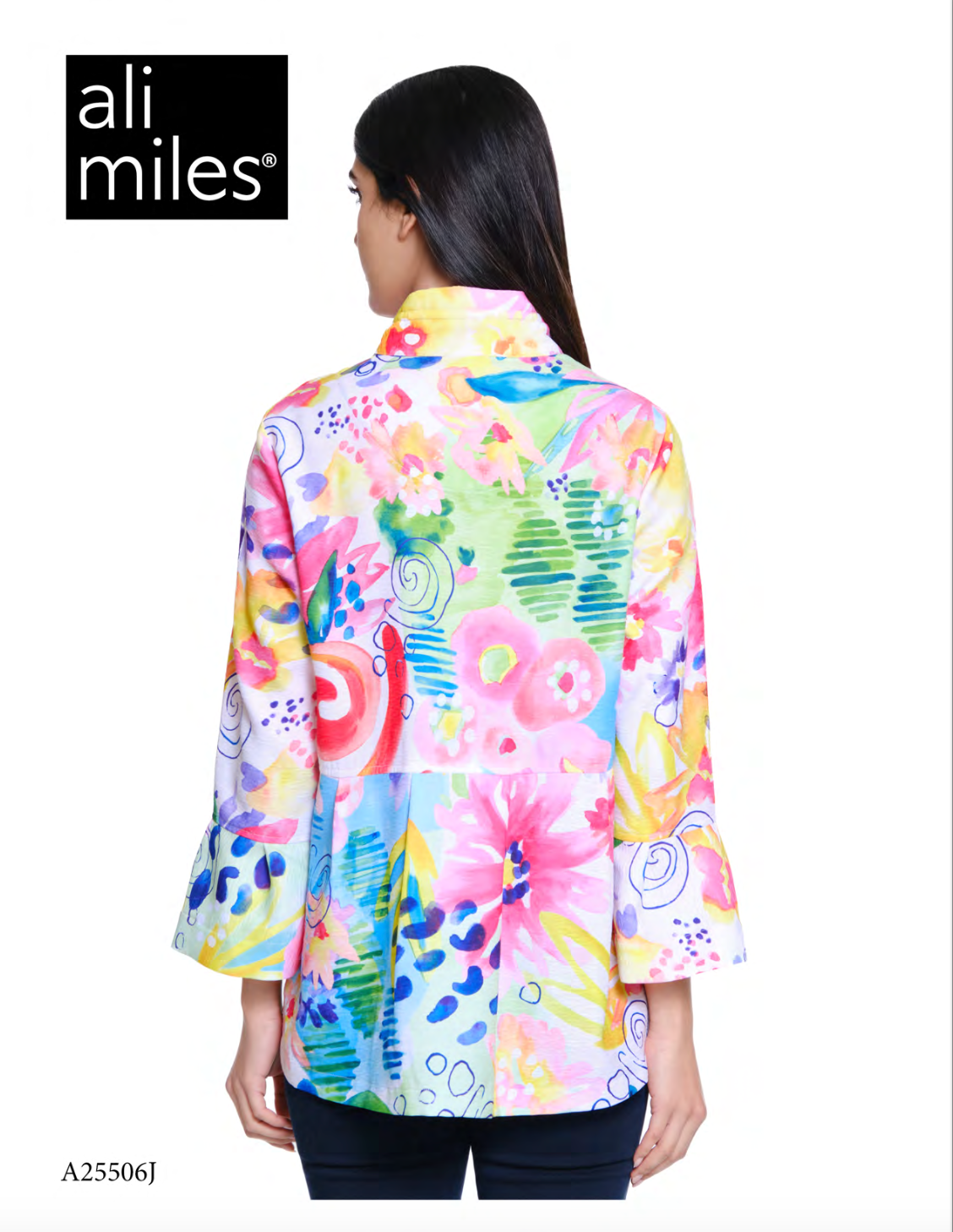 Multi Floral Woven Button Front Jacket