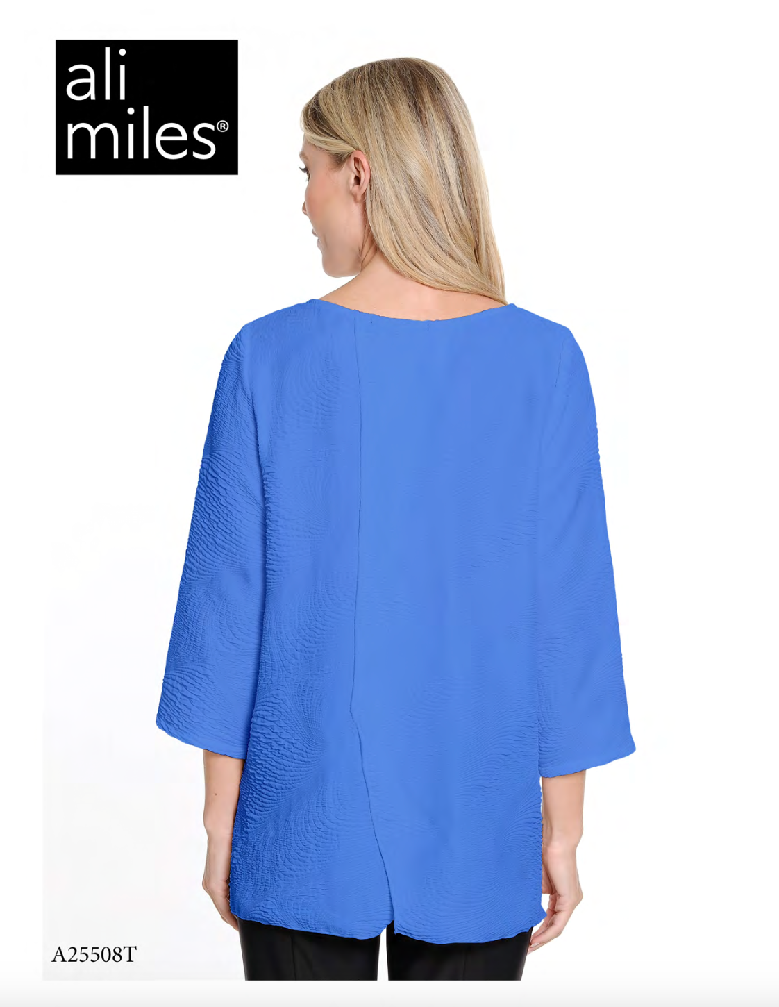 Woven Popover Tunic With Front Button Details - Blue