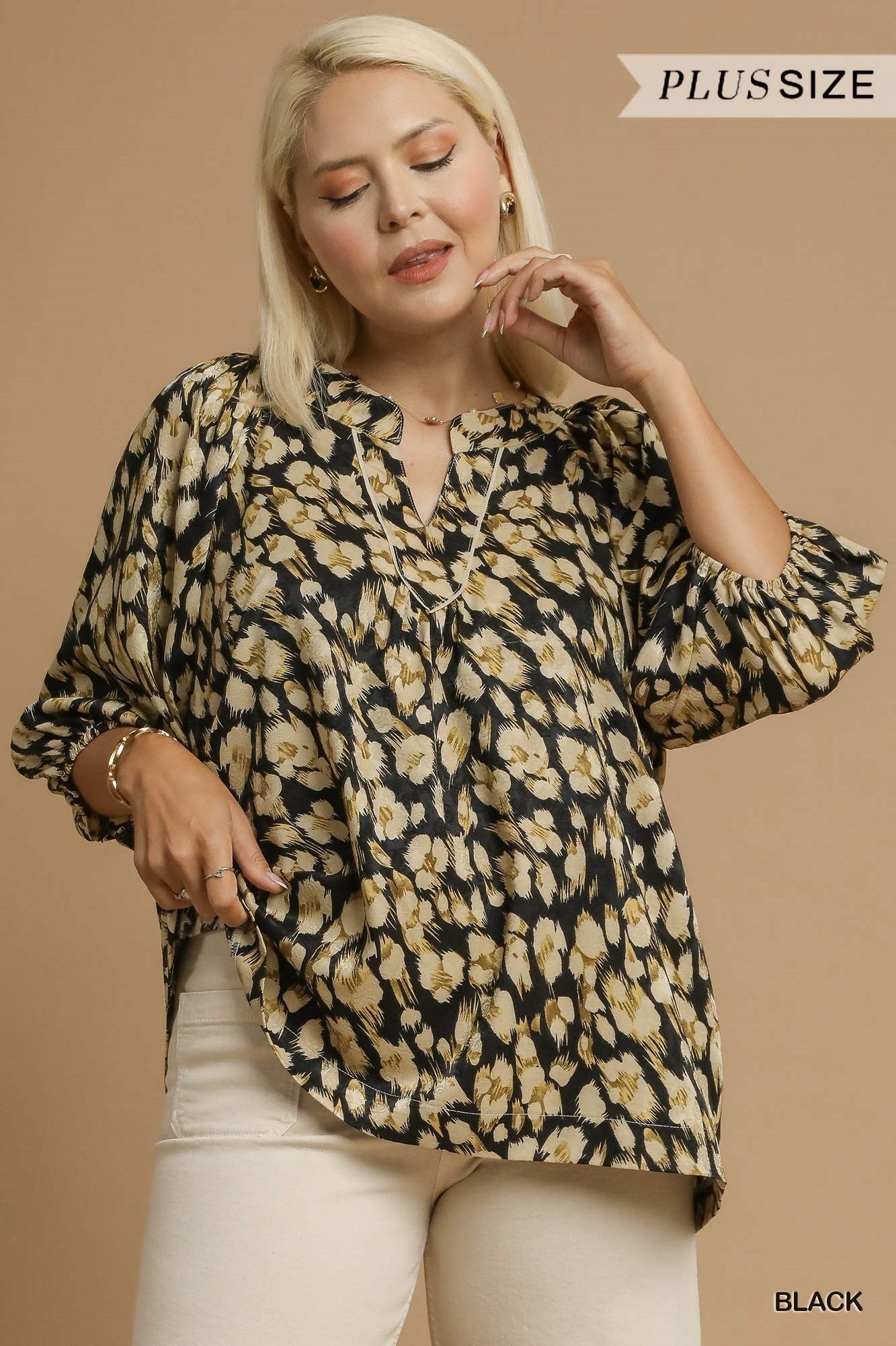 Leopard Print V-Neck Blouse
