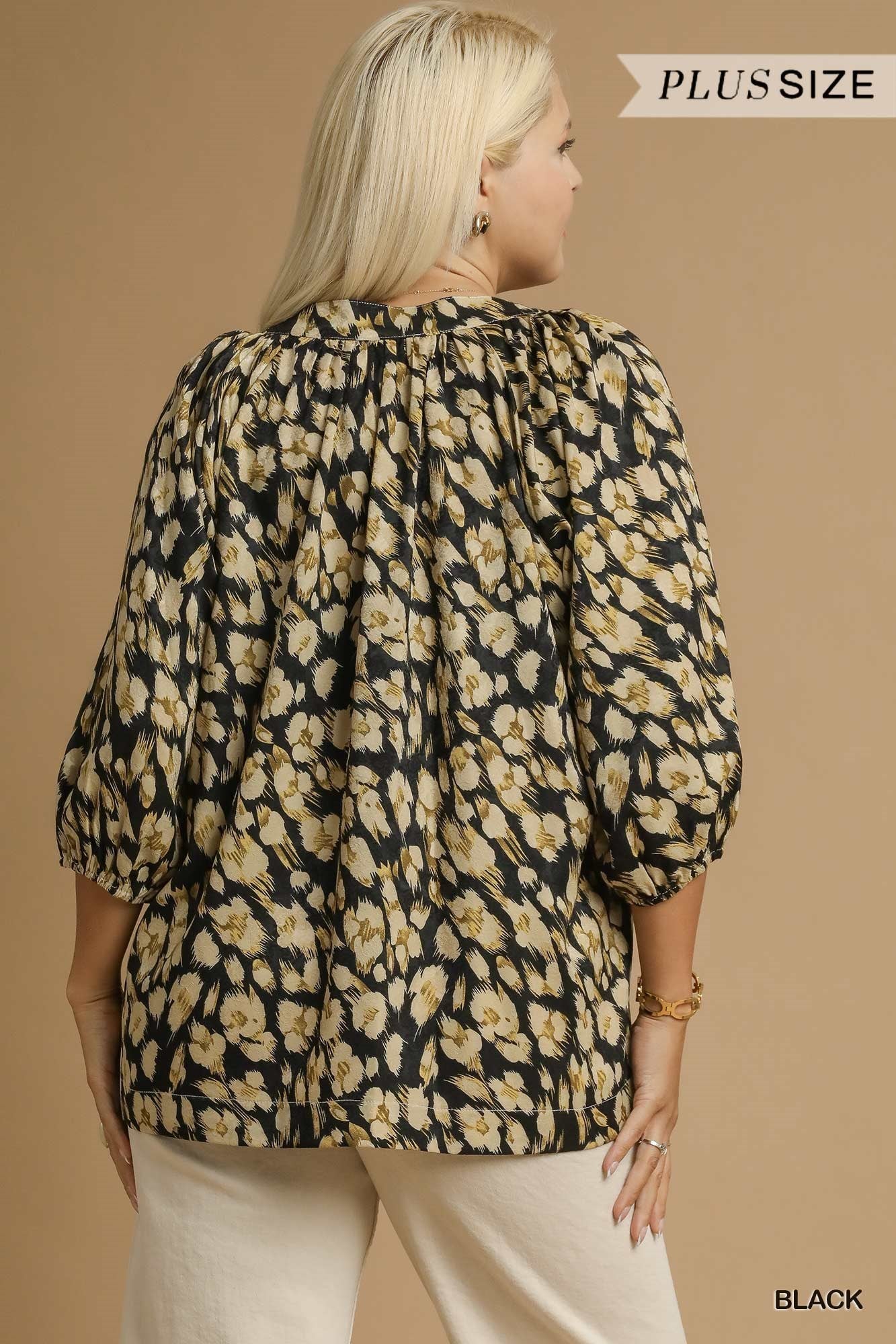 Leopard Print V-Neck Blouse