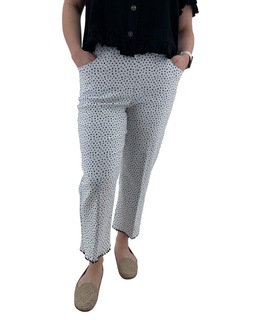 DOT PRINT DOT HEM CROP PANT