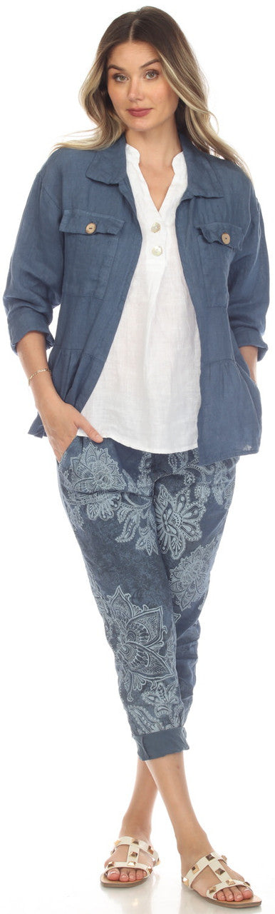 Denim Open Front Cardi