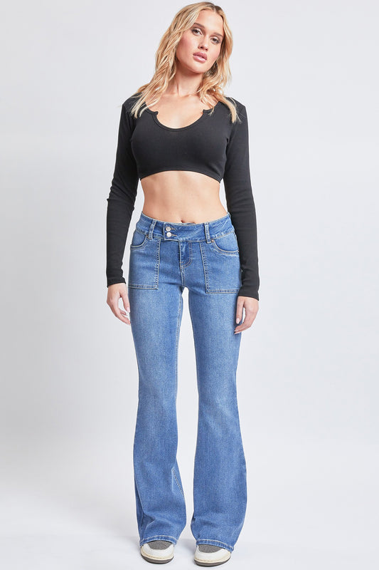 Low-Rise Flare Jean With Flap Back Pockets