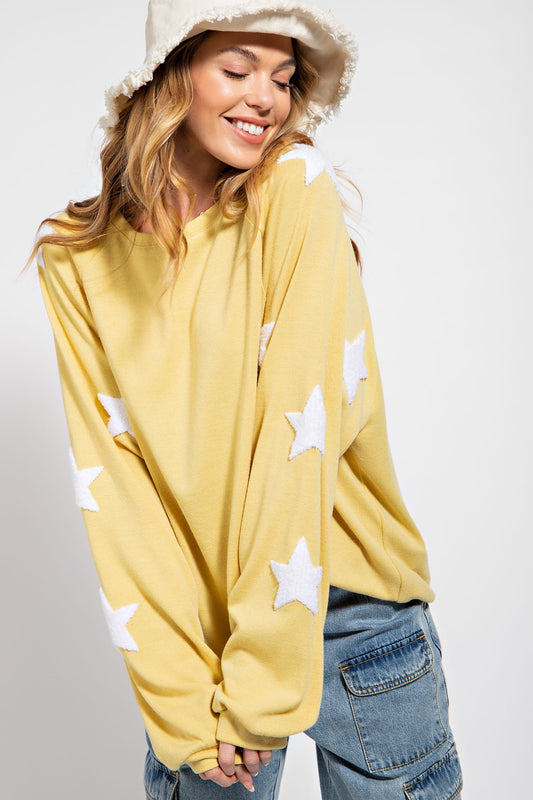 MUSTARD STARGAZE PULLOVER TOP