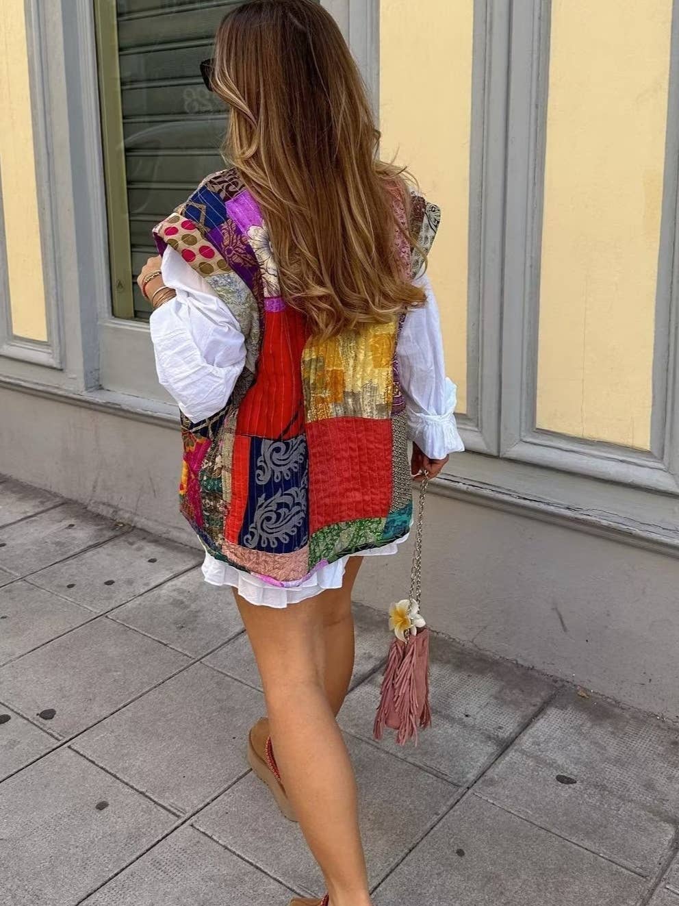 Floral Patchwork Quilted Vest
