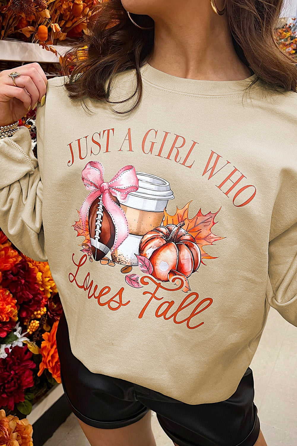 Just a Girl Who Loves Fall Printed Sweatshirt