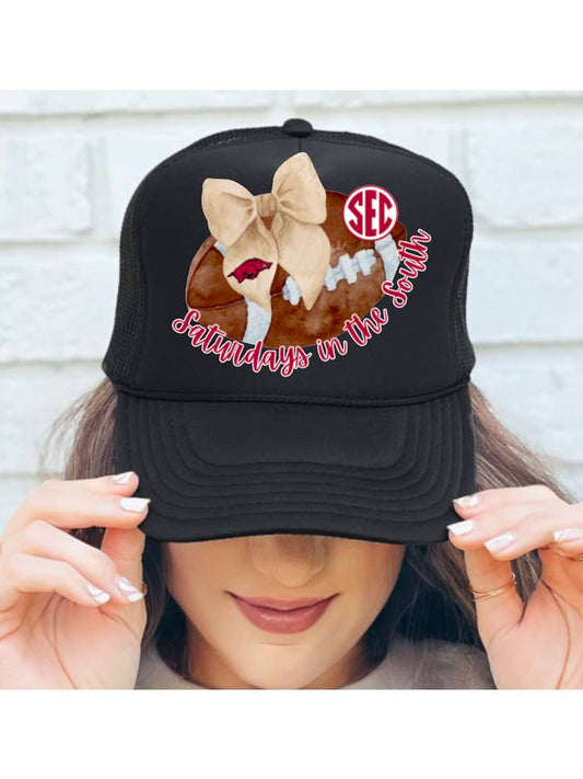 Arkansas Razorbacks Football Coquette Bow Trucker Hat