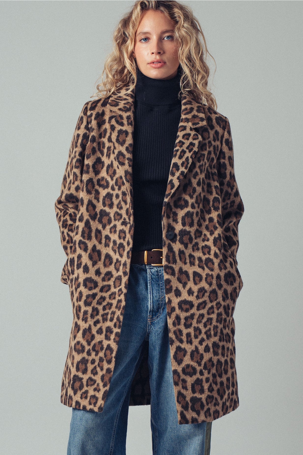 Leopard Print Oversized Statement Coat