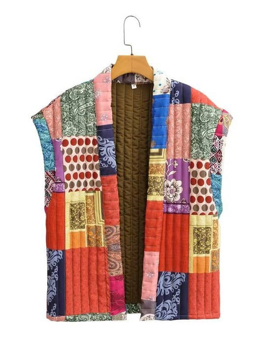 Floral Patchwork Quilted Vest