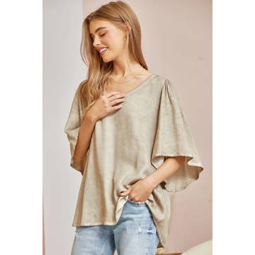 Mocha V Neck Knitted Top