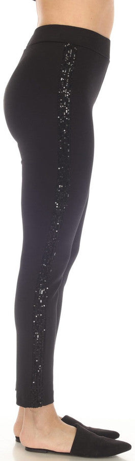 Black Sparkle Pull On Pants