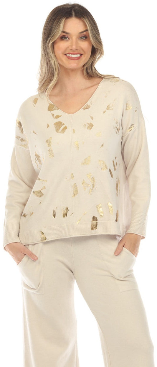 Sand Gold Foil Sweater