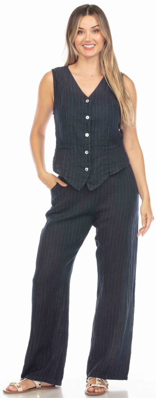 Navy Pin Stripe Pants