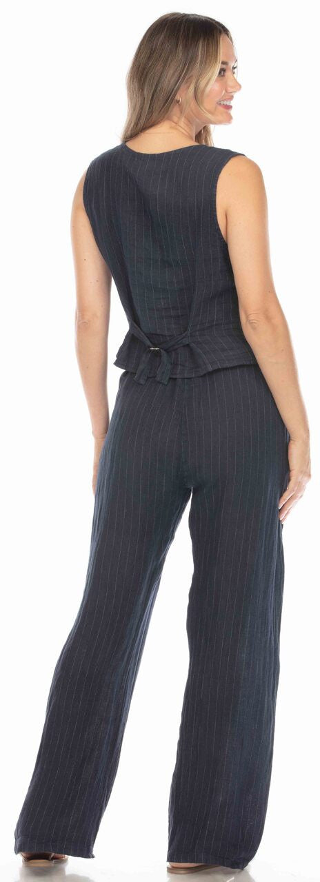 Navy Pin Stripe Pants