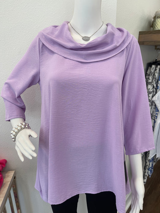 Lavender Airflow Cowl Neck Tunic