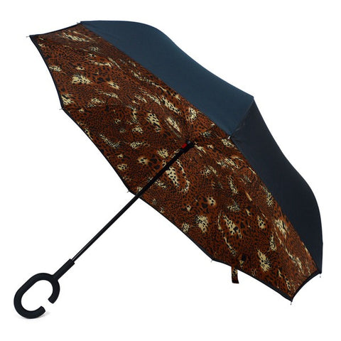 Leopard Animal Print Inverted Umbrella