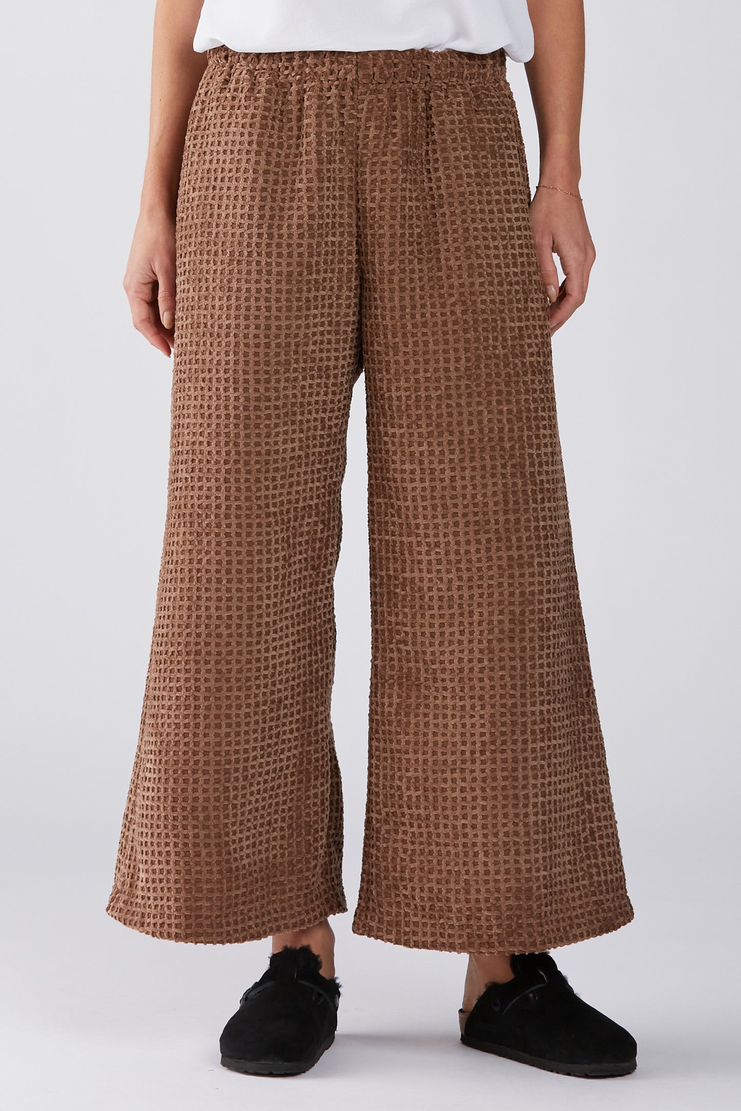 Mocha Waffle Wide Leg Pants