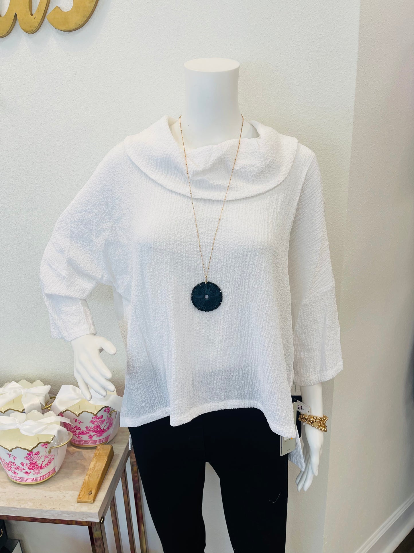 White Popcorn Gauze Blouse