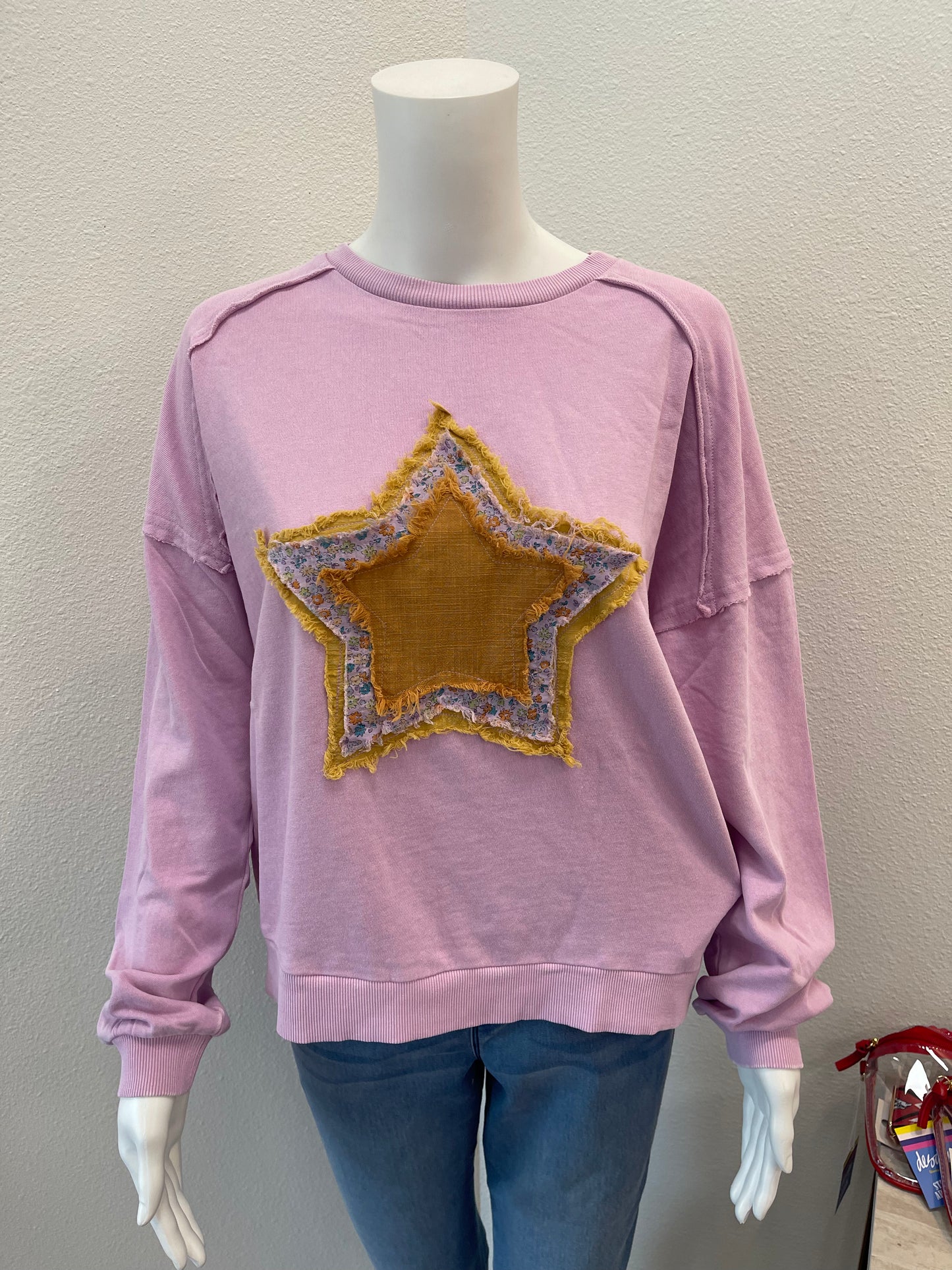 Lavender Distressed Heart Top