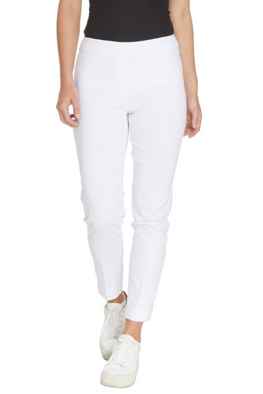 White Slim Sation Ankle Pant