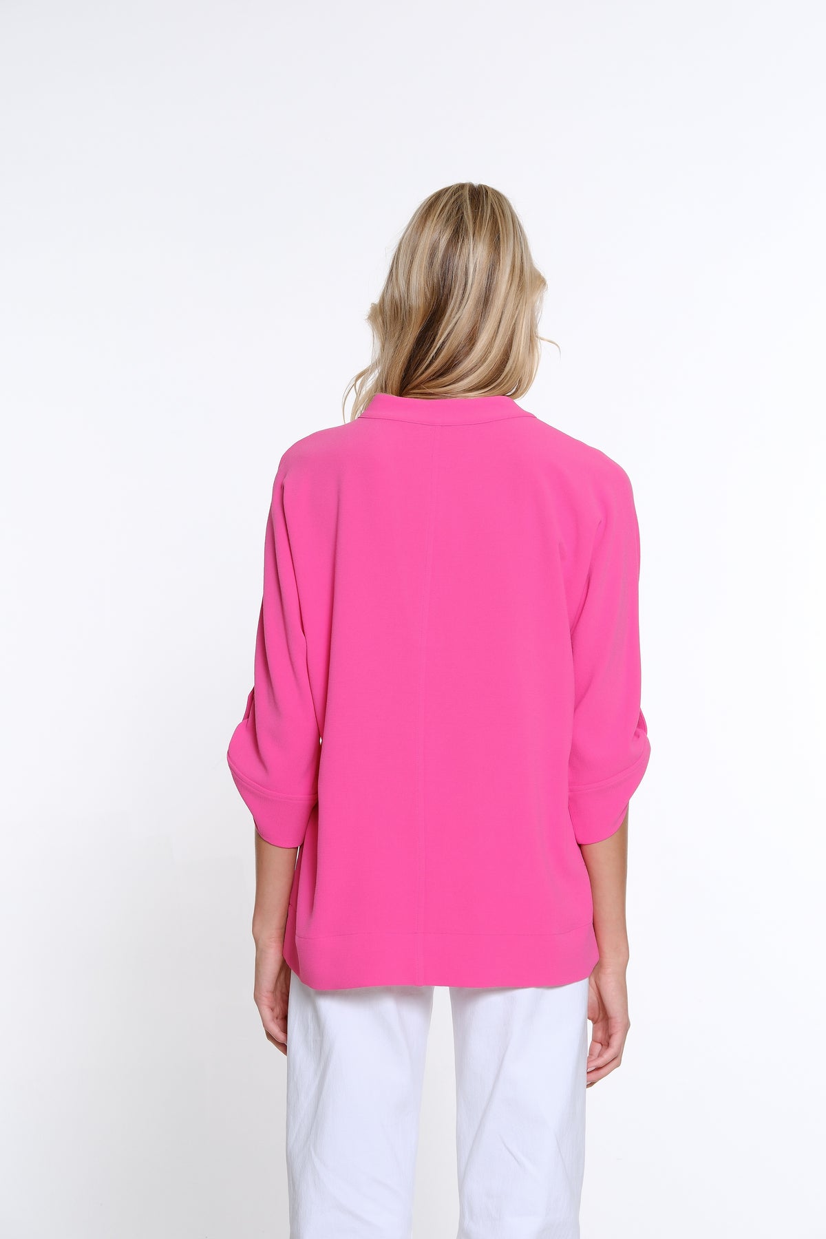 Dolman Sleeve Crinkle Top - Fuchsia