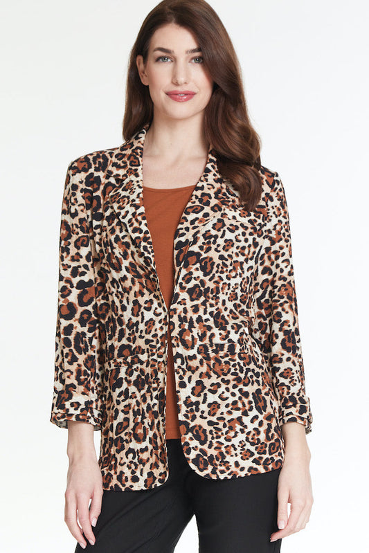 SAFARI LAPEL FRONT WOVEN JACKET - MULTI