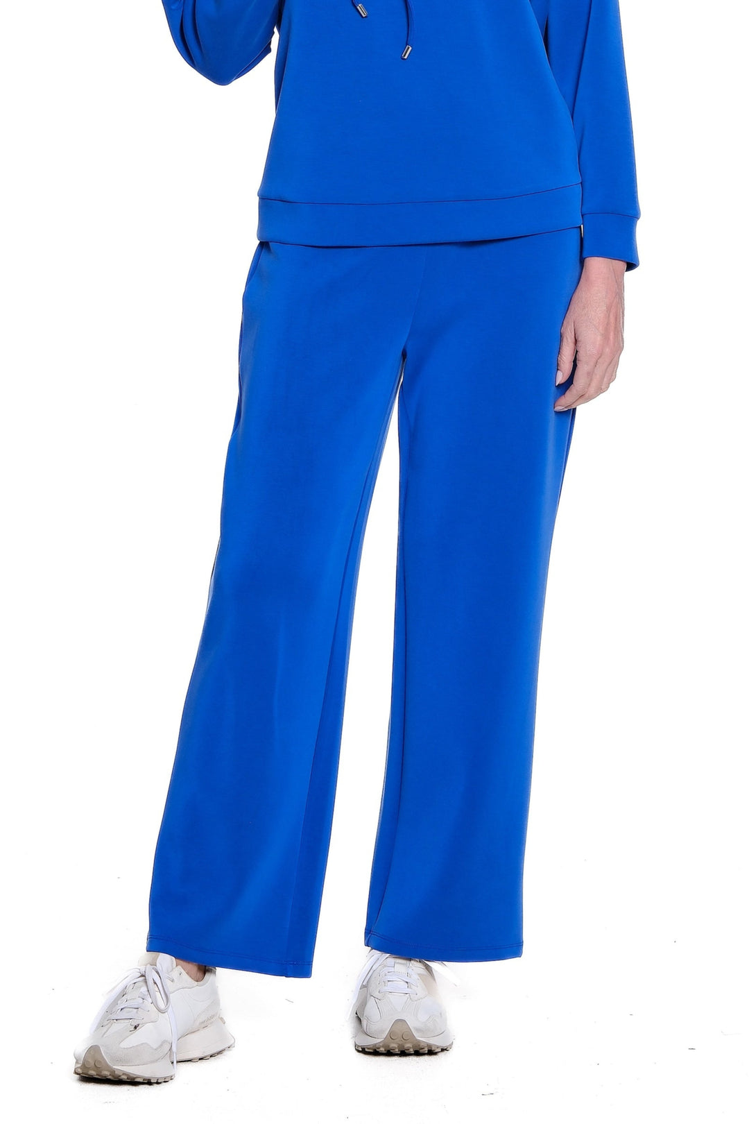Wide Band Knit Wide Leg Ankle Pant - Royal