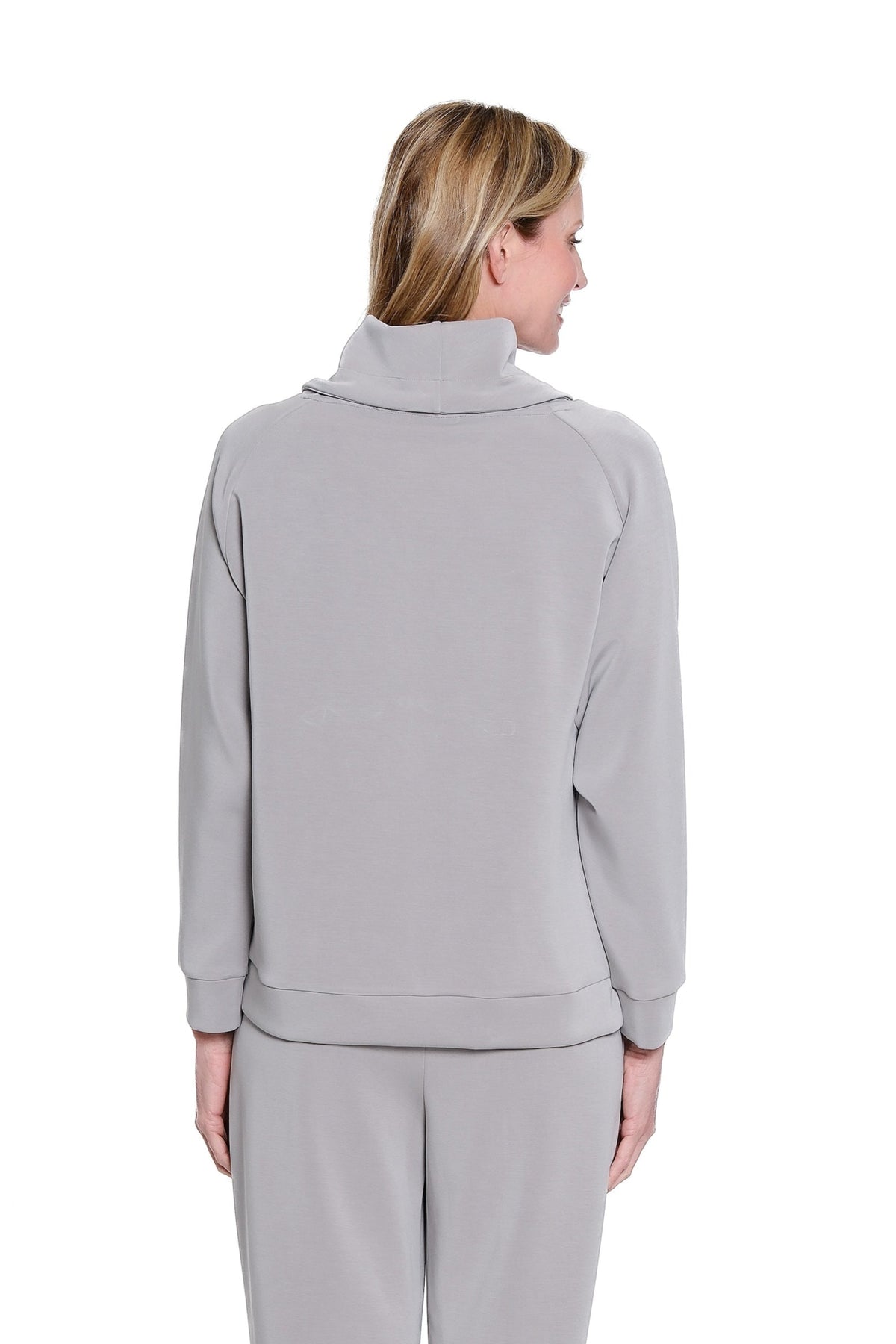 Frost Grey Cowl Collar Knit Top