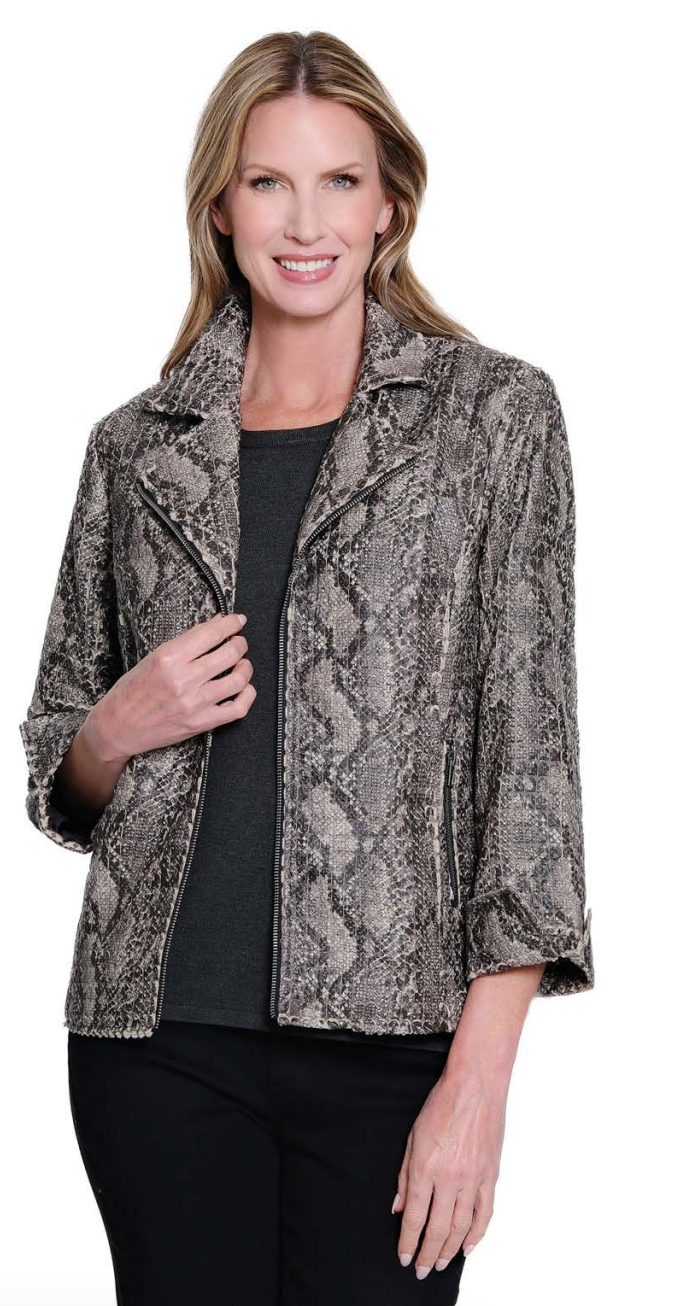 Snake Print Lapel Jacket