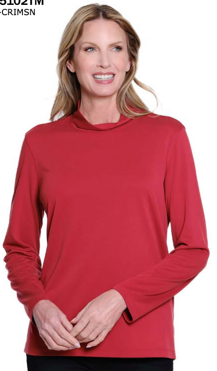 Crimson Mock Neck Top