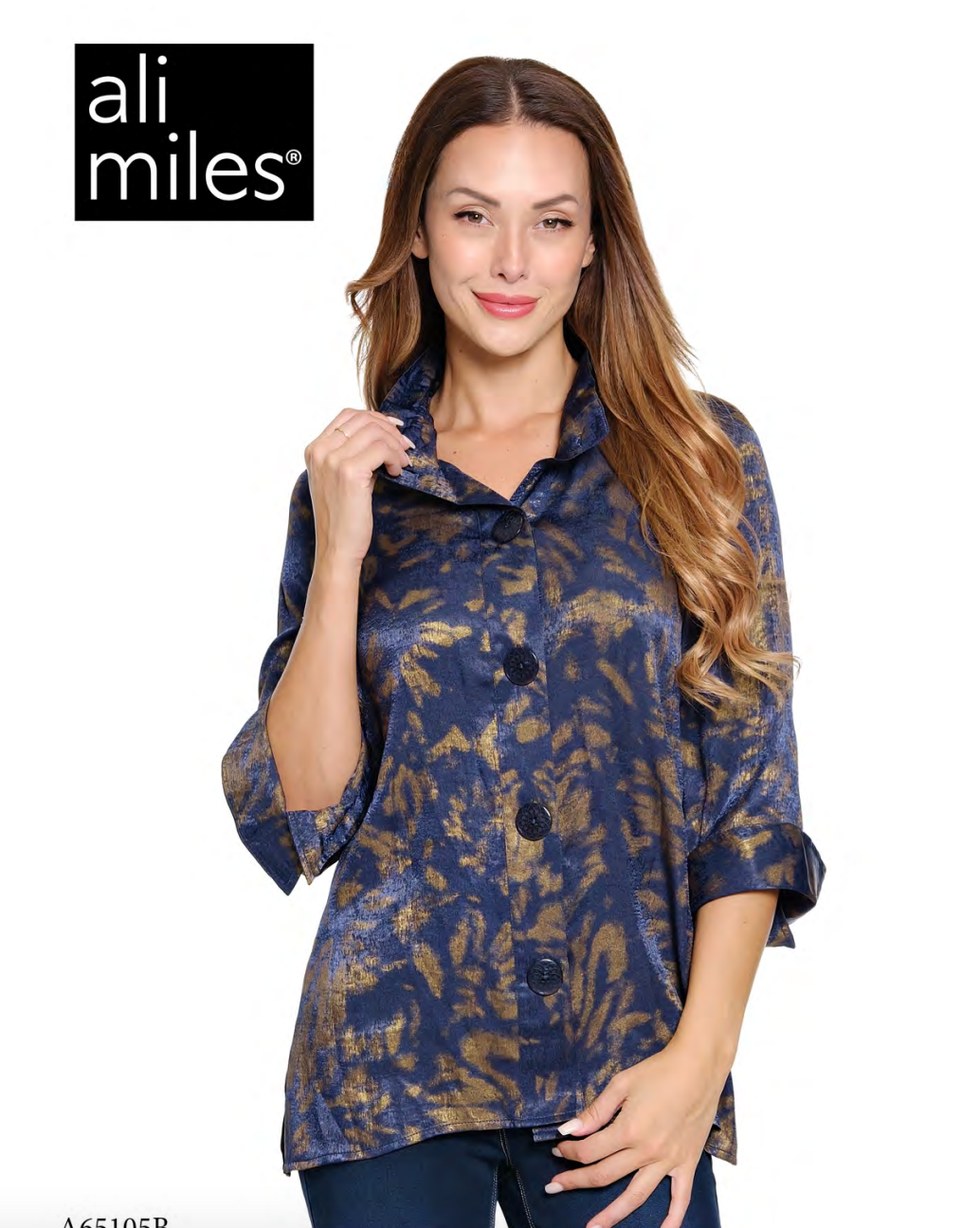 Blue Multi Print Shimmer Tunic