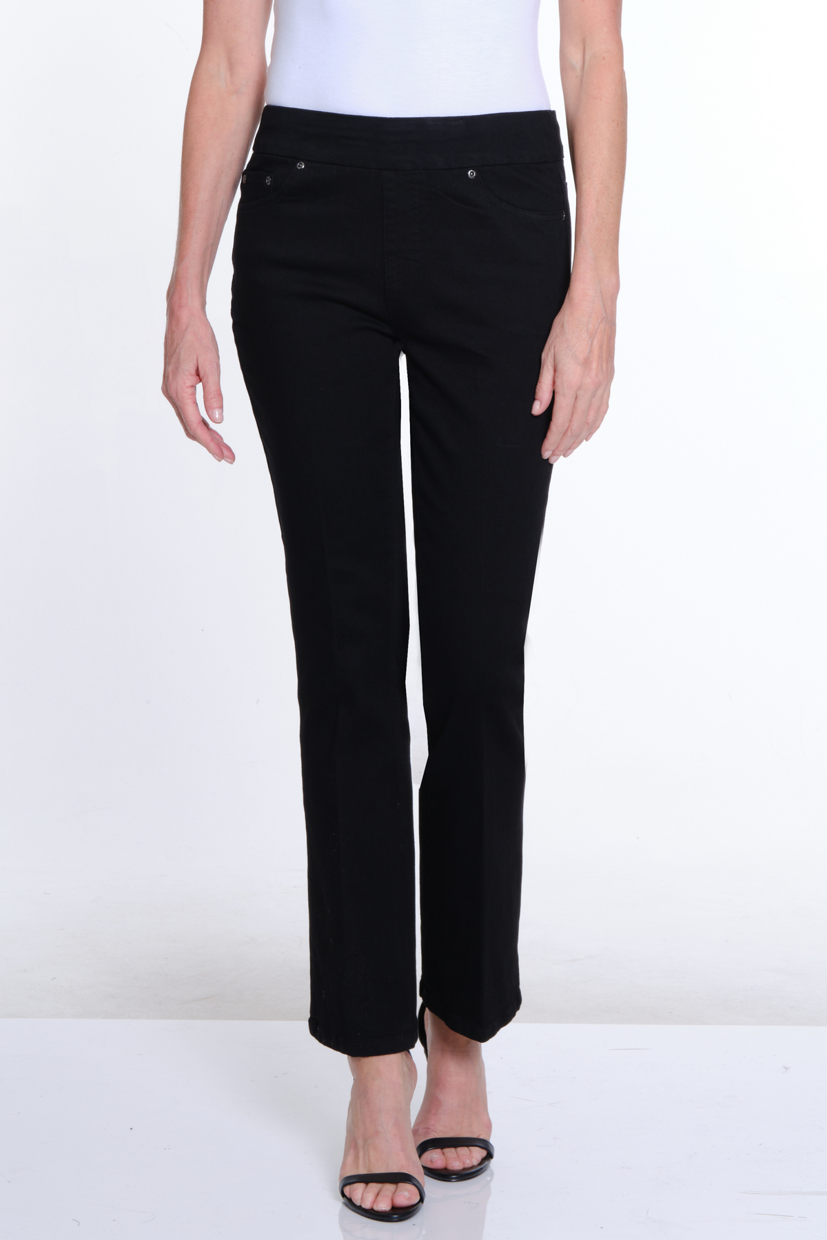 Black Flare Pull On Faux Suede Pants