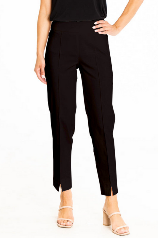 Black Twill Ponte Skinny Pull On Pants