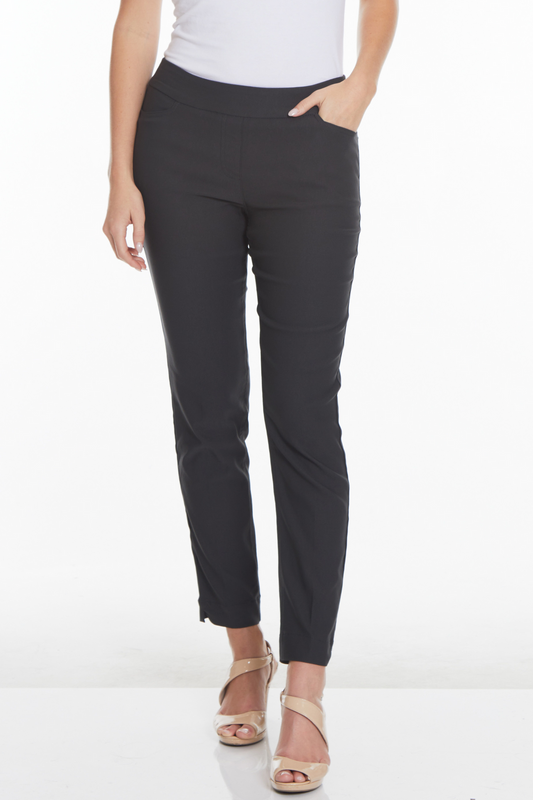 PULL-ON ANKLE PANT WITH REAL FRONT & BACK POCKETS - INTENSE GRAY