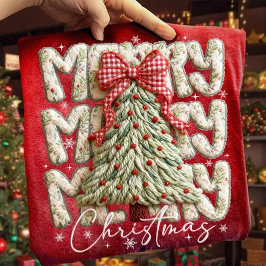 Merry Christmas Faux Yarn Tee