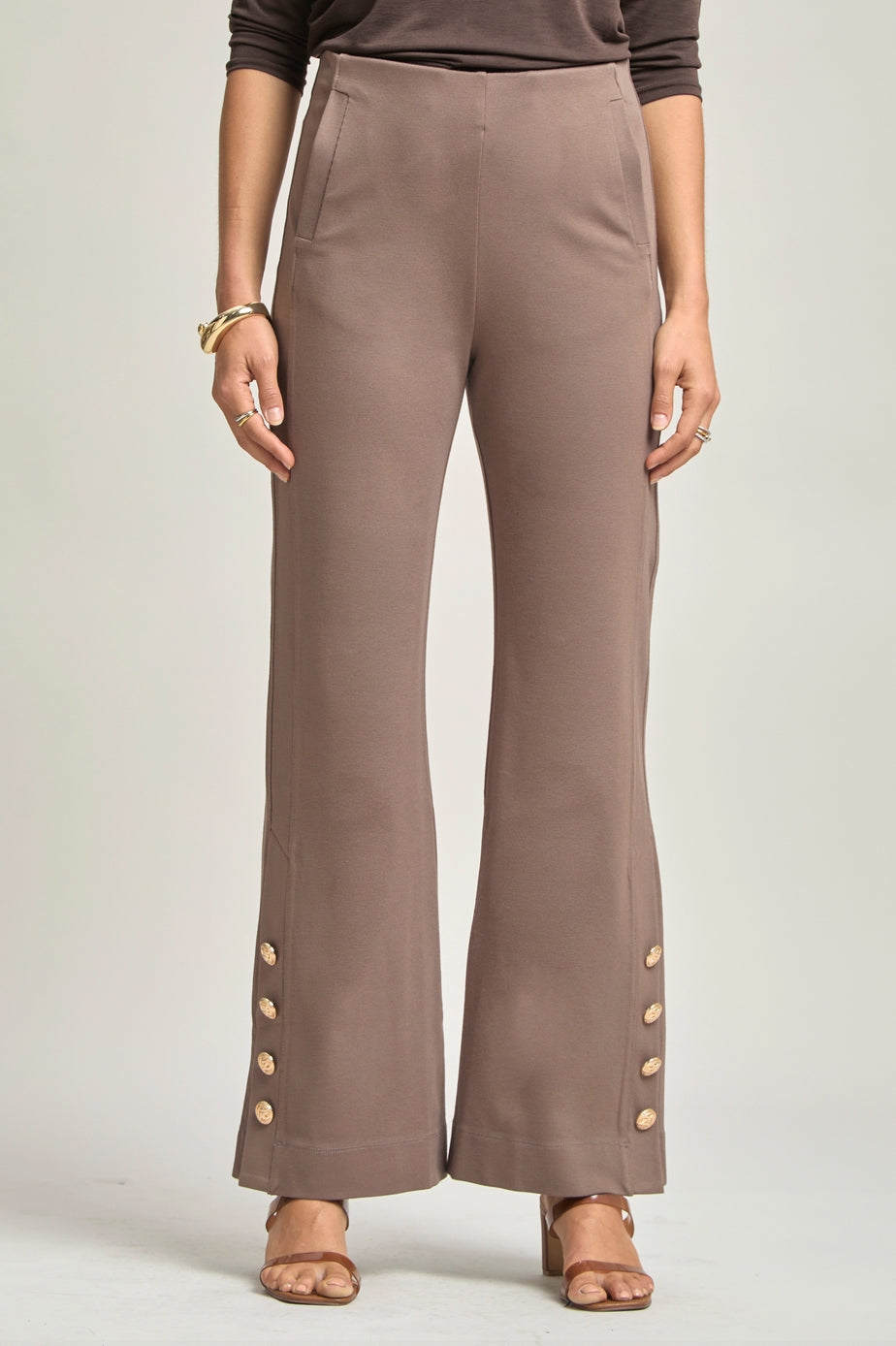 Dark Mocha Magic Gala Button-Hem Pants