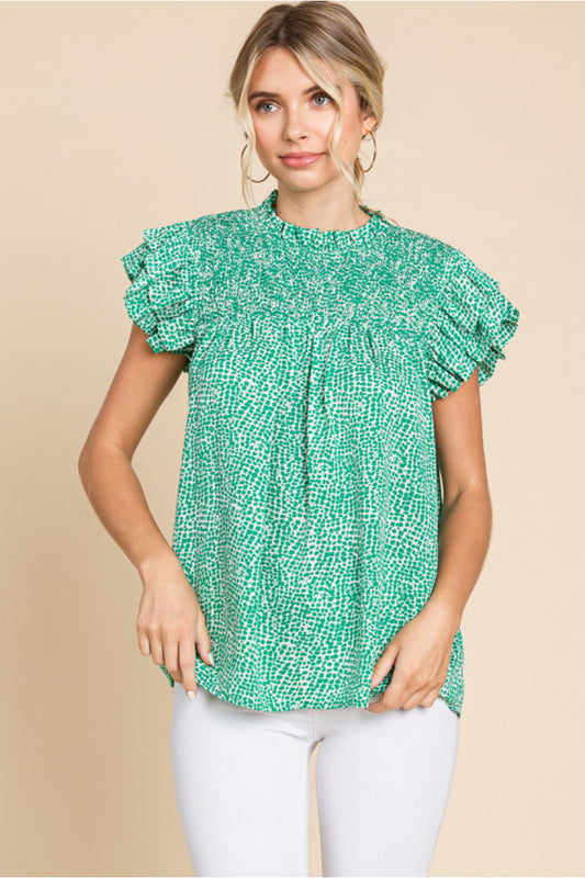 Kelly Green polka dot top