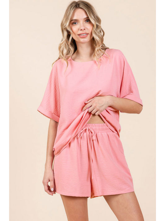 Pink solid loungewear set