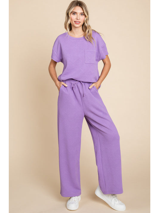 Lavender textured Top and Bottoms set